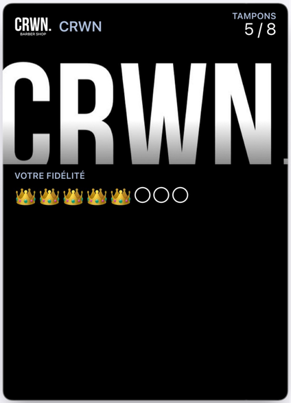 Carte de fidélité CRWN dans Apple Wallet
